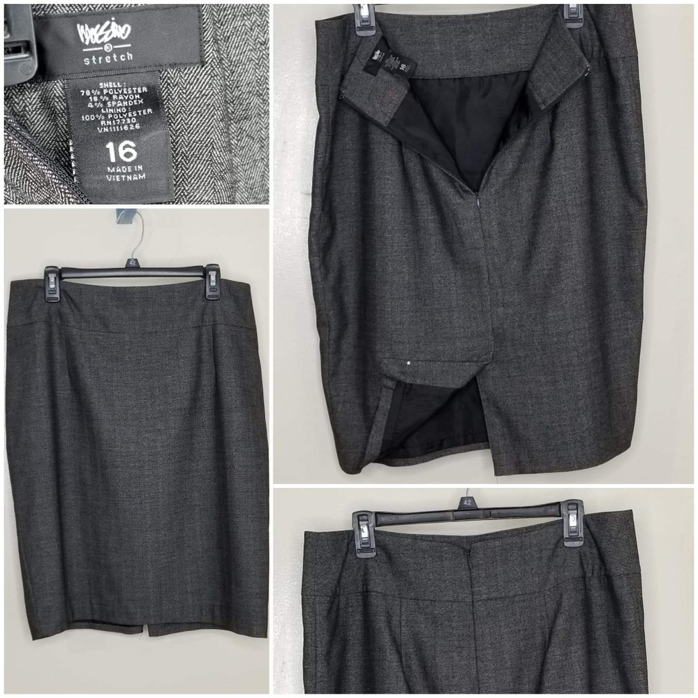 Mossimo B/W Houndstooth Stripe Pencil Skirt S 16
